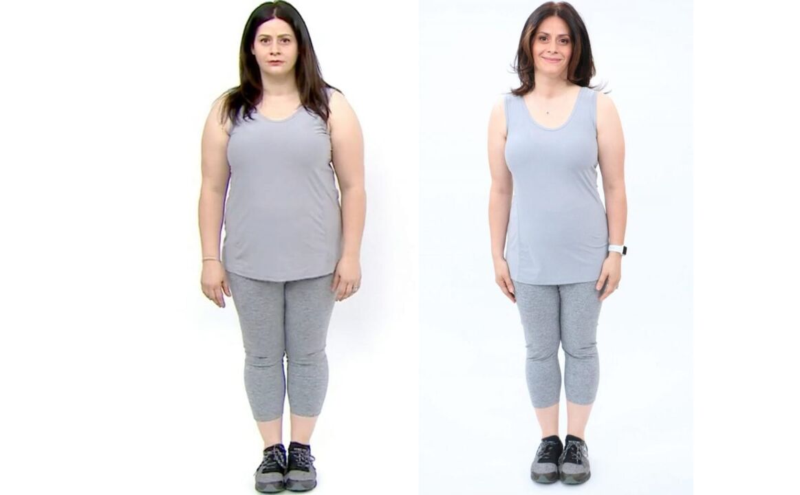 înainte și după pierderea în greutate acasă