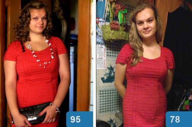 Fată înainte și după slăbit în 4 săptămâni cu dieta Maggi